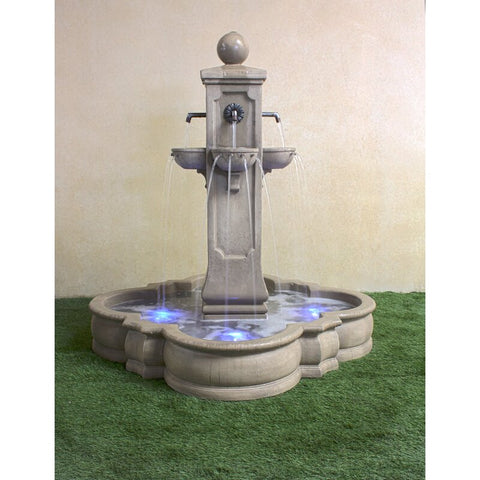 Giannini Garden Catalina Concrete Outdoor Pond Fountain - with Rustic Iron Spouts