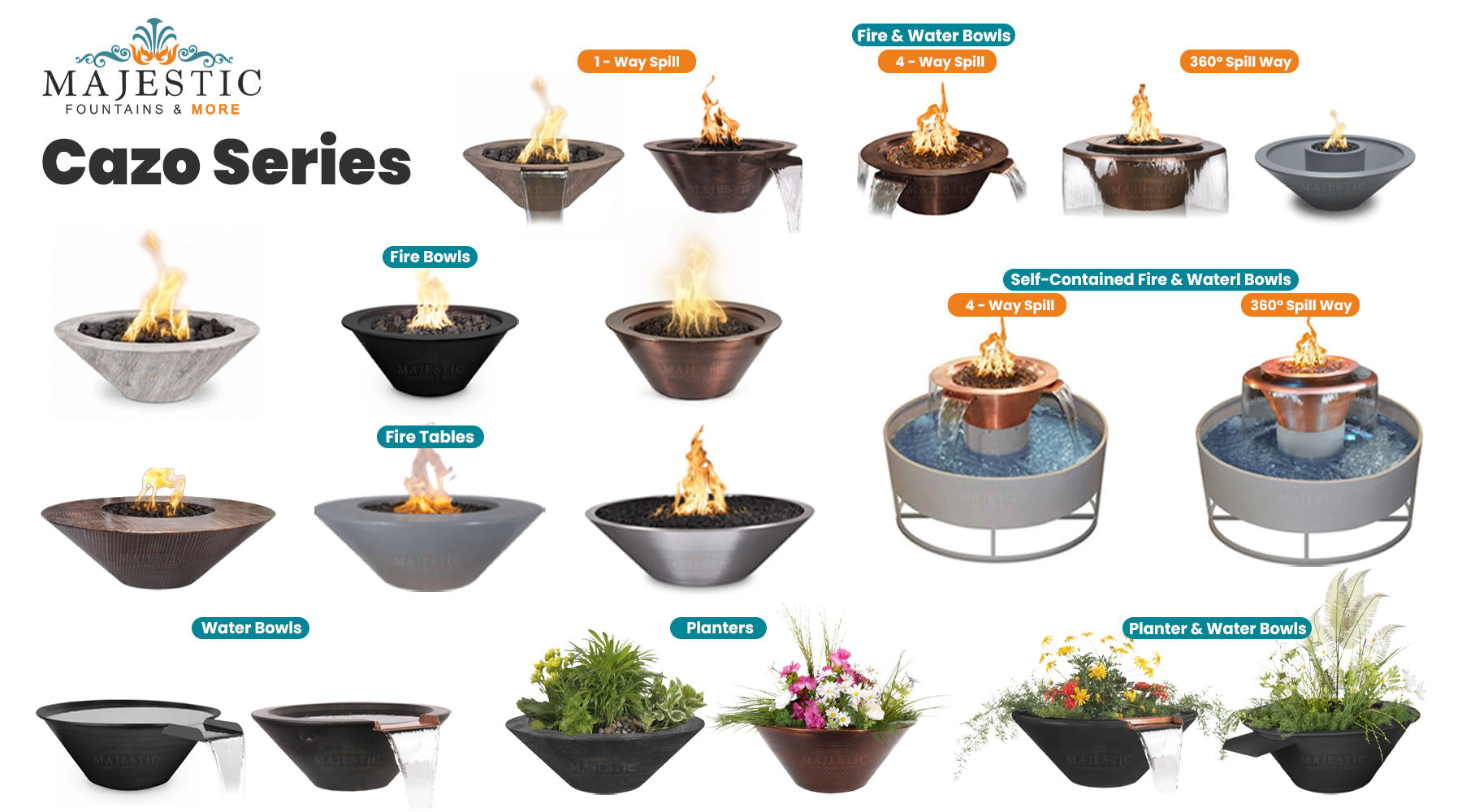 Cazo Series Fire and Water features