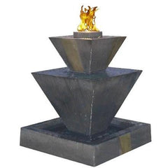 Double Oblique Fire Fountain in GFRC Concrete - Electronic Ignition