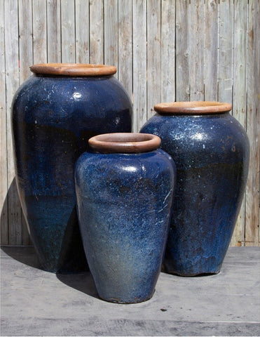 Galaxy Blue Tuscany Triple Vase Fountain Kit - Majestic Fountains and More
