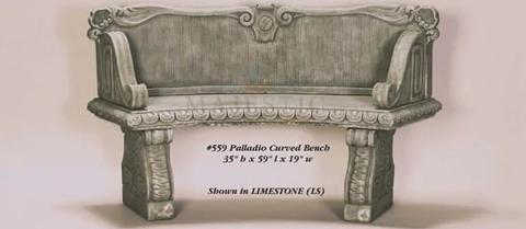 Giannini Garden Palladio Curved Bench