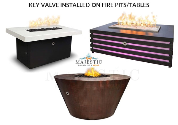 Key Valve installed on fire table - Majestic Fountains and More