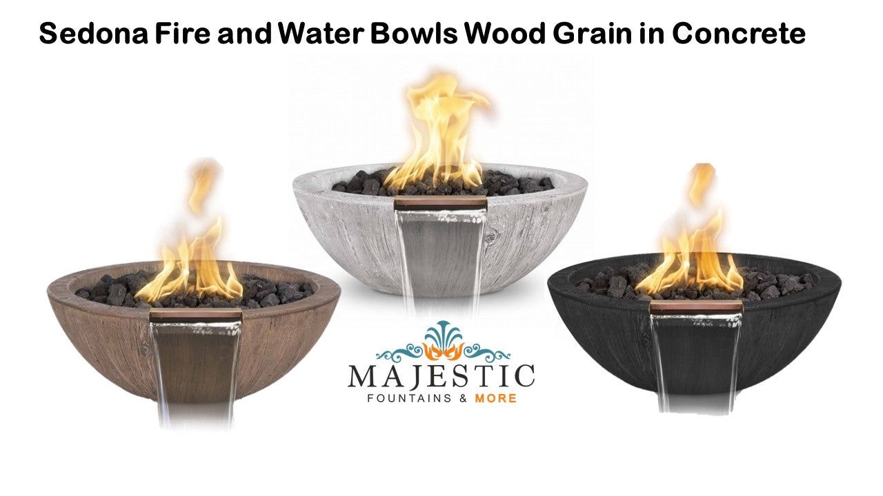 Sedona Fire and Water Bowls Wood Grain in Concrete 