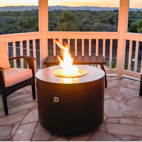 The Outdoor Plus Beverly Fire Pit in Corten Steel + Free Cover