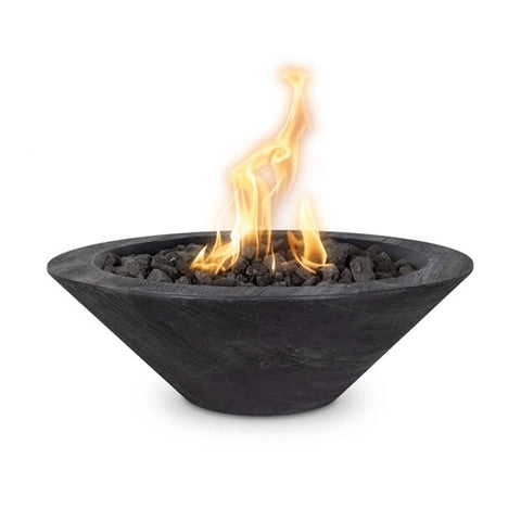 The Outdoor Plus Cazo Round Fire Bowl in Wood Grain + Free Cover - Majestic fountains and More