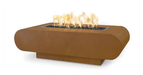 La Jolla Rectangle Fire Pit in COR-TEN Steel - by The Outdoor Plus