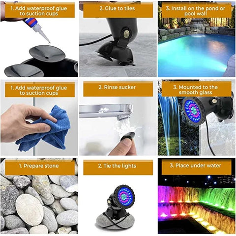 Underwater Fountain LED Spotlights - Use Waterproof Glue