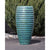 Teal Ribbed Tall Vase - Closed Top Single Vase Complete Fountain Kit - 3 ft Tall - Majestic Fountains