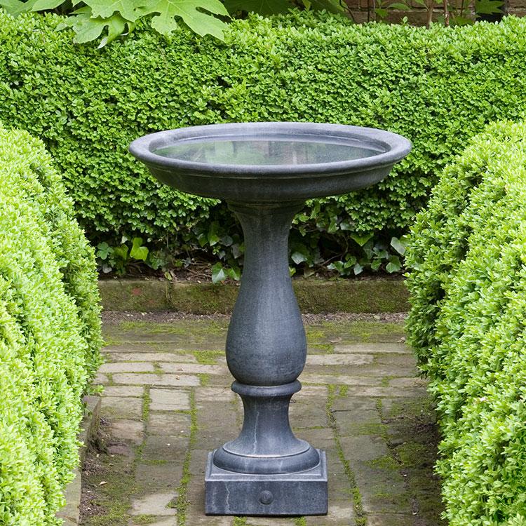 Williamsburg Candlestand Birdbath in Cast Stone by Campania International