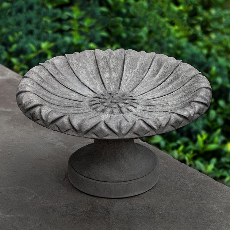 Lotus Birdbath Small in Cast Stone by Campania International