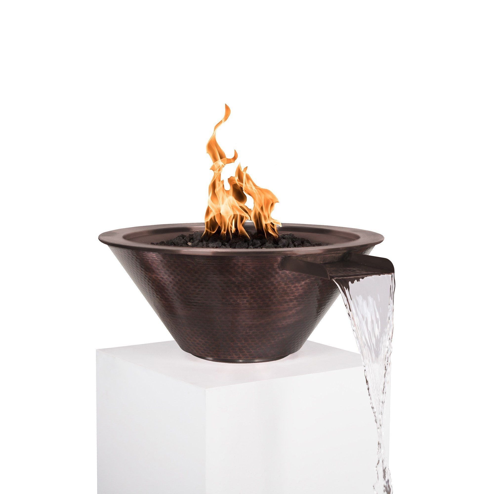 The Outdoor Plus Cazo Fire & Water Bowl in Hammered Copper