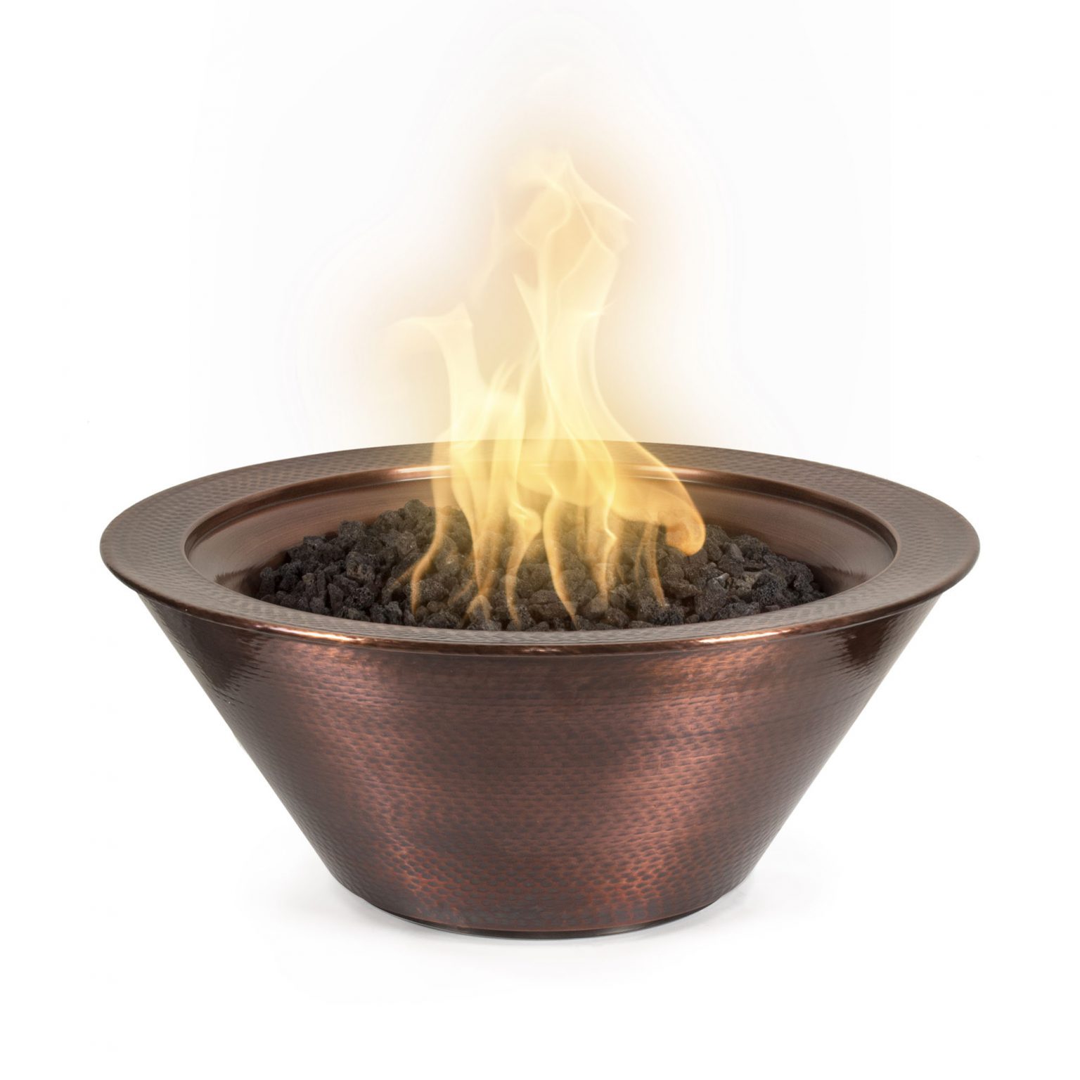 The Outdoor Plus Cazo Round Fire Bowl in Hammered Copper + Free Cover