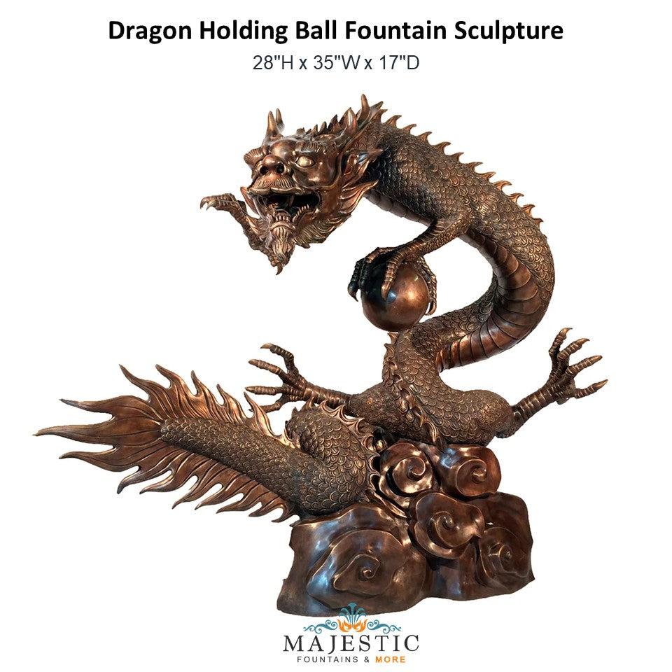Dragon Holding Ball Fountain Sculpture