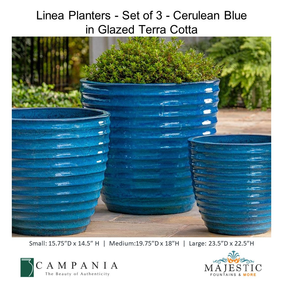 Hyphen Tall Glazed Ceramic Planters Blue
