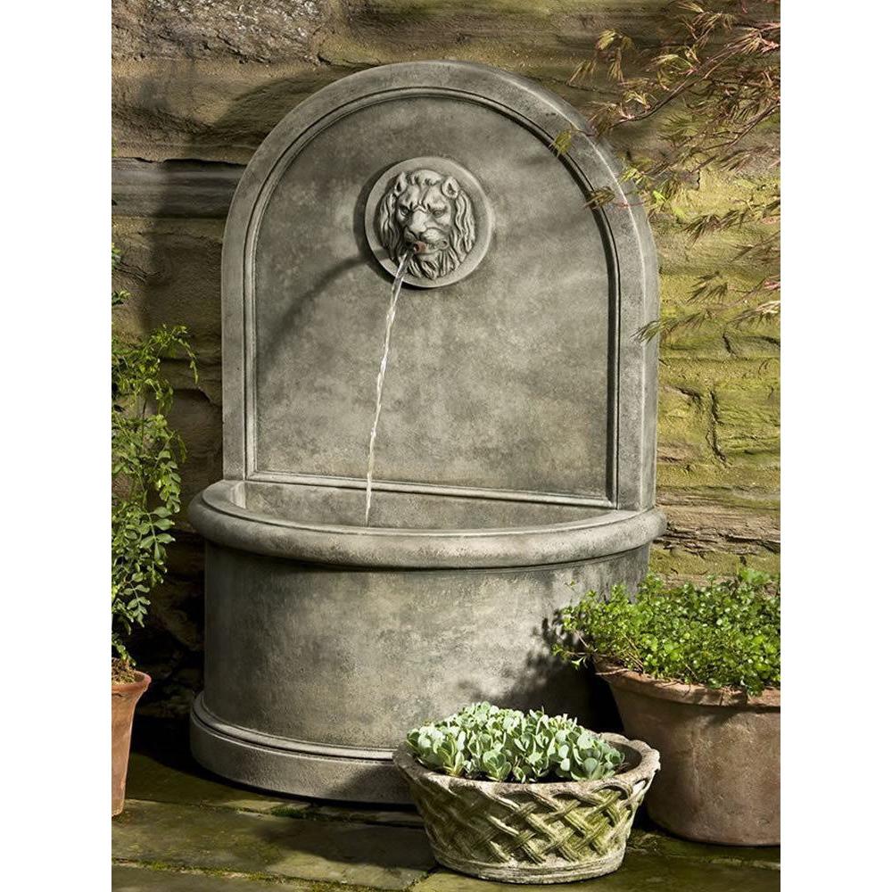 Lion Wall Fountain in Cast Stone by Campania International