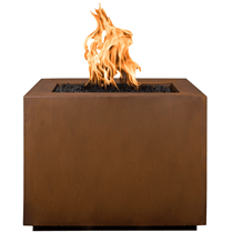 The Outdoor Plus Forma Square Fire Pit in Corten Steel + Free Cover