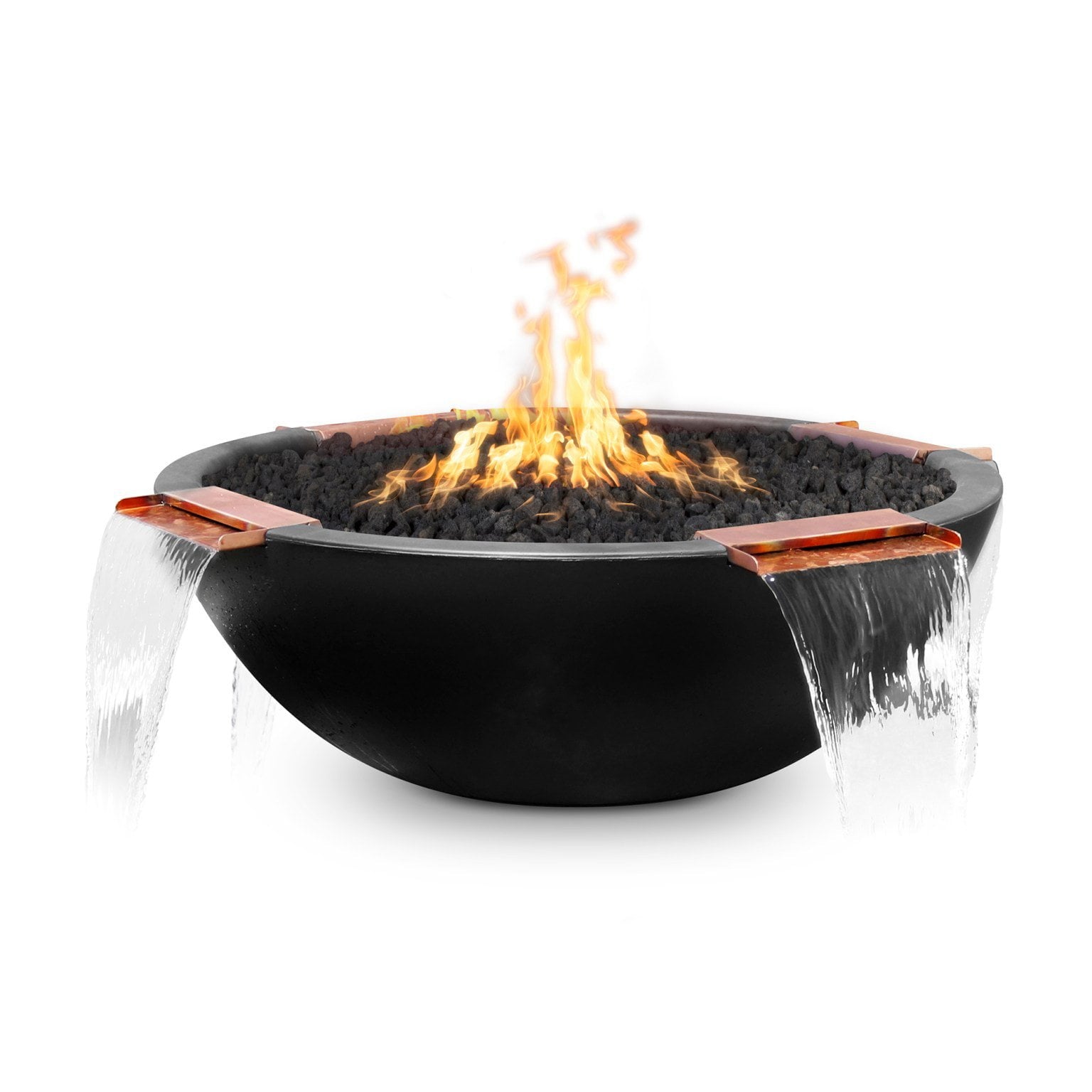 The Outdoor Plus Sedona 4-Way Spill Fire and Water Bowl in GFRC