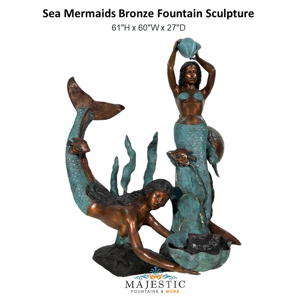 Sea Mermaids Bronze Fountain Sculpture