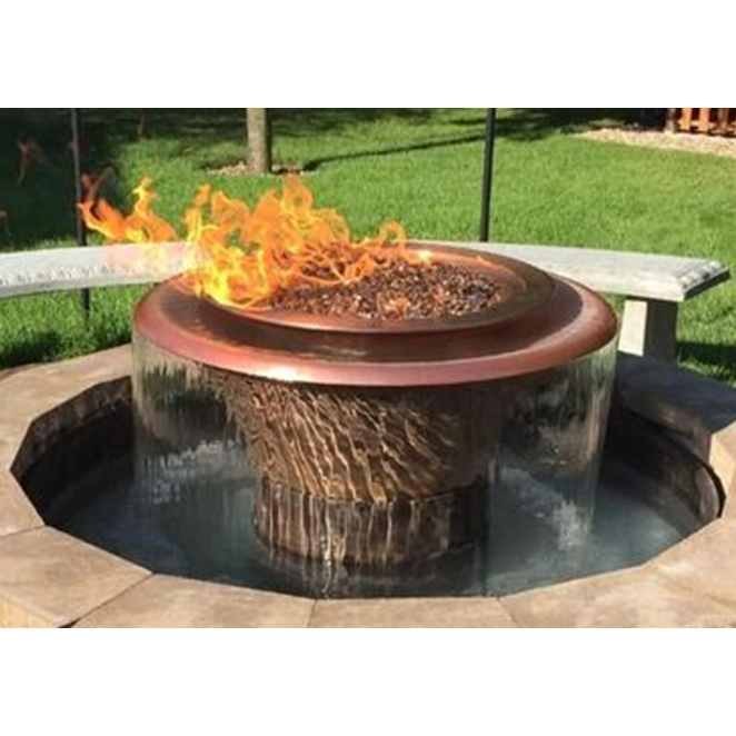 The Outdoor Plus Cazo Fire & Water Bowl in Hammered Copper