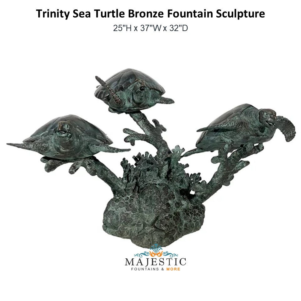 Trinity Sea Turtles Bronze Fountain Sculpture