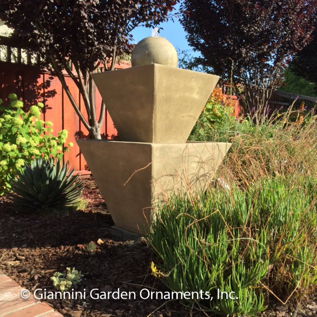 Giannini Garden Tiered Concrete Outdoor Garden Fountain with Ball