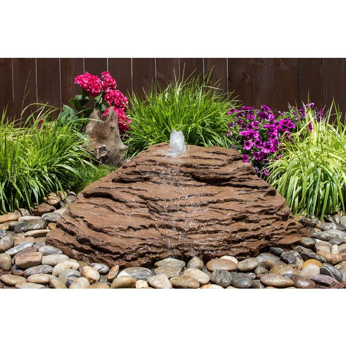 Slate River Falls Fountain Kit - GFRC Concrete Bubbling Boulder