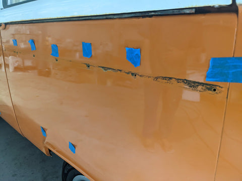 VW Kombi Rust repairs to side Trim