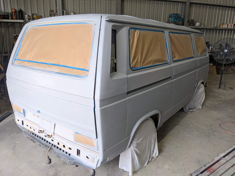VW T3 air-cooled bus in Primer