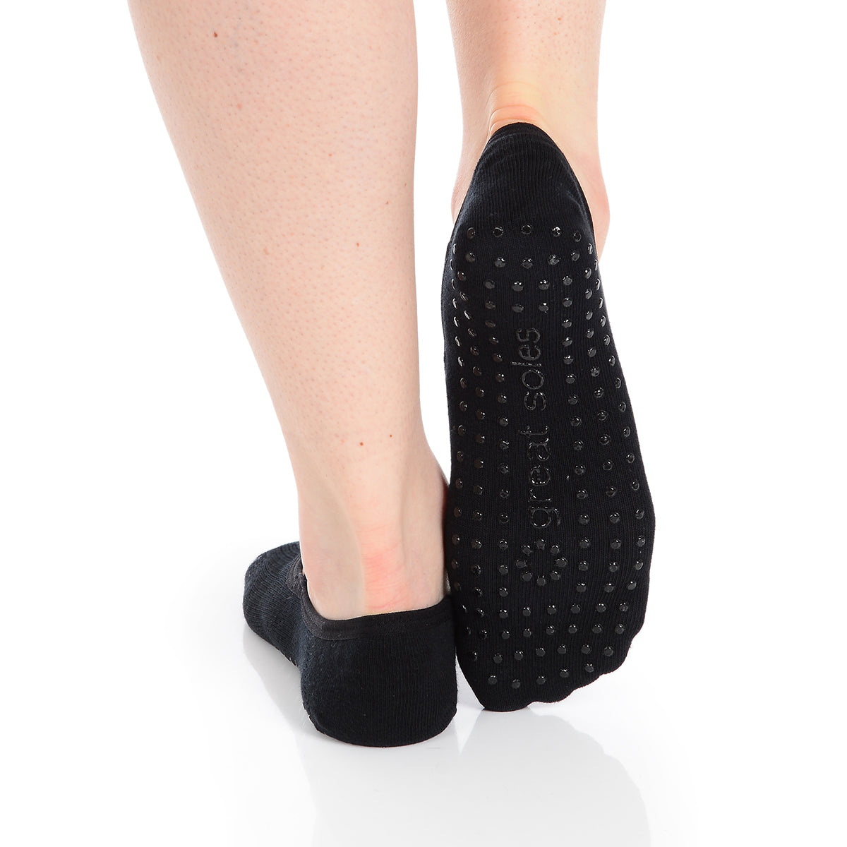 Buy Pilates Ballet Socks for Women, Toeless Non Slip Skid Open Toe Gripper  Sock - Pure Barre, Dance (Black, Pink) at