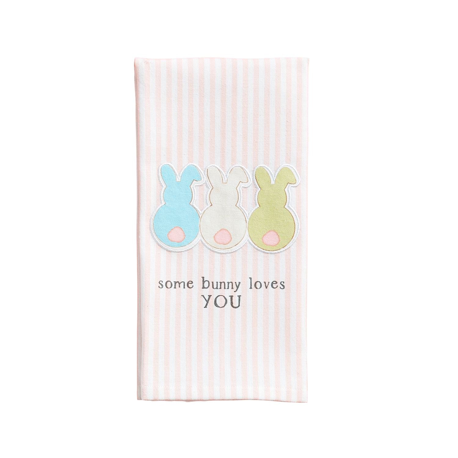Mud Pie Three Bunnies Patch Towel