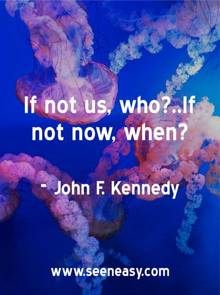 If not us, who?..If not now, when? John F. Kennedy