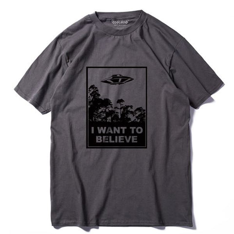 Image of I Believe 100% Cotton O-neck Short Sleeve Knitted Men T Shirt
