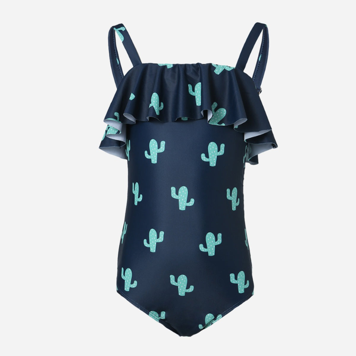 Cactus Print One Piece Cupless Swimsuit, Swimsuits