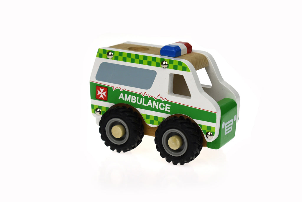 wooden ambulance toy