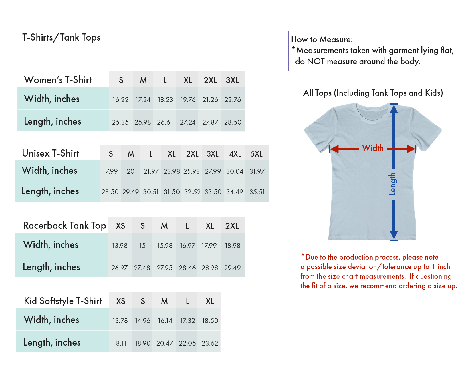 Sizing Chart – Dragons and Beasties