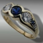 Custom Blue Sapphire and Diamond ring by Palko Jewellery Design