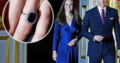 Princess Catherine wearing Blue Sapphire and Diamond Engagement ring