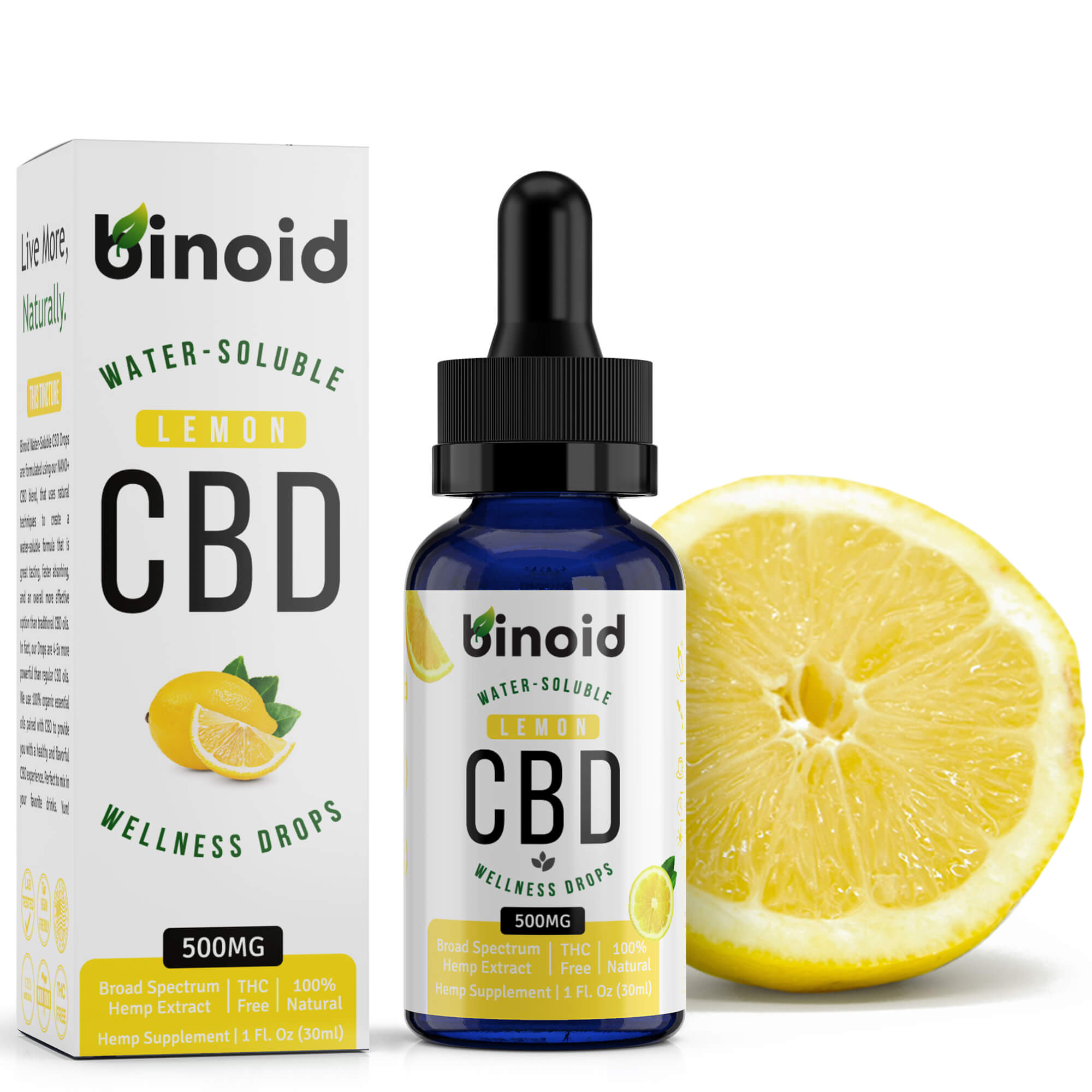 Water-Soluble CBD Drops - Lemon