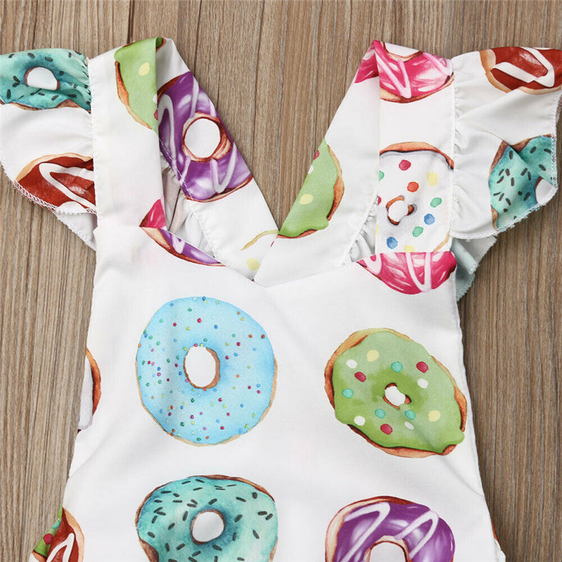 donut romper baby girl