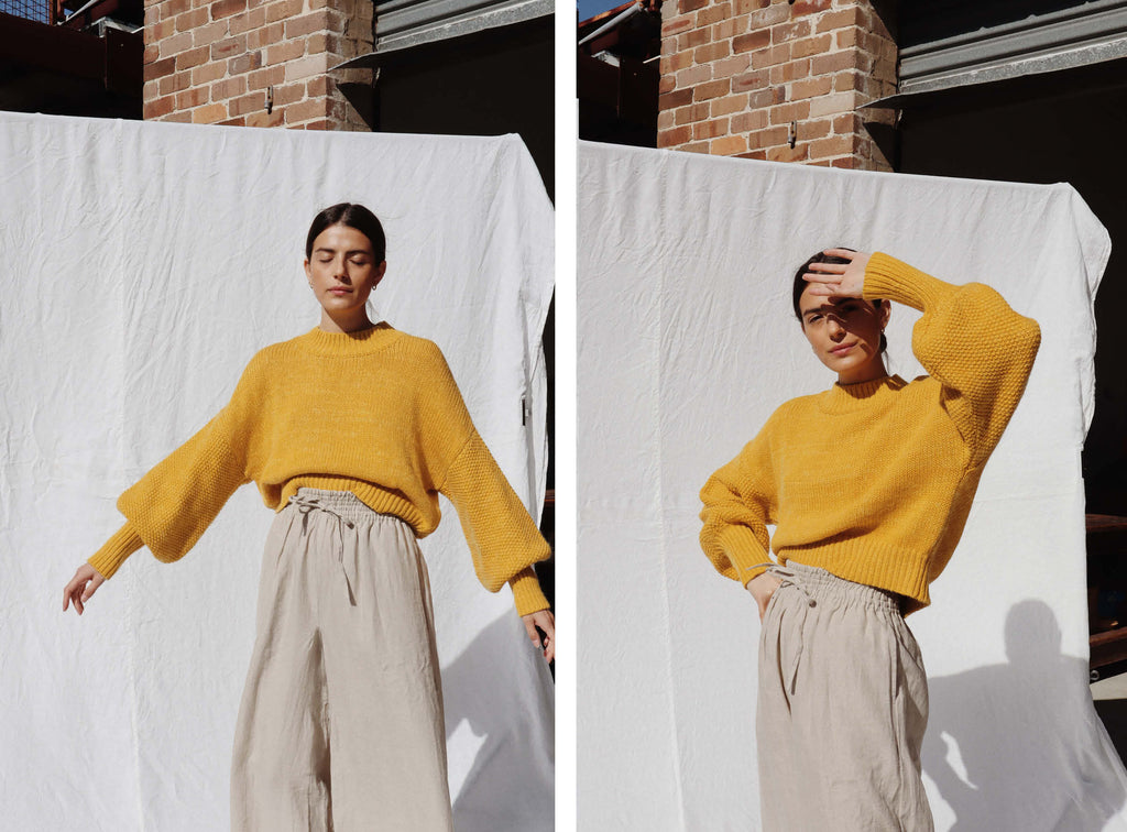 Bell Sleeve Knit in mustard - Skin & Threads