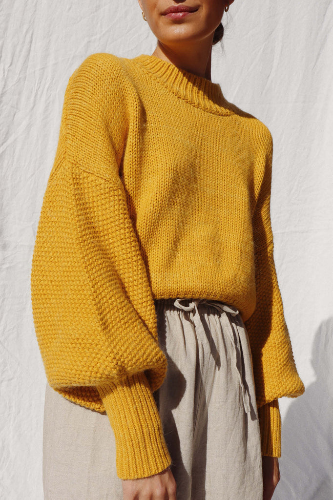 Bell Sleeve Knit in mustard - Skin & Threads