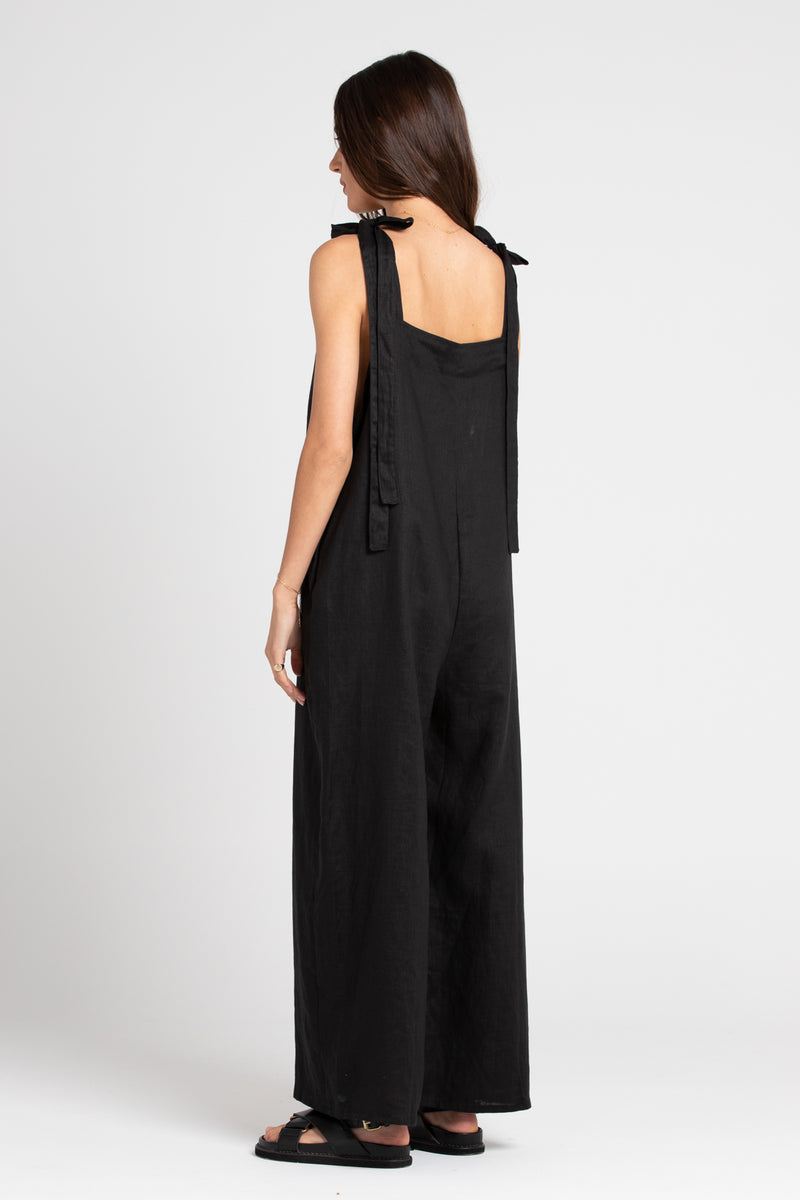 BLACK CROPPED JUMPSUIT - Fashion Jackson