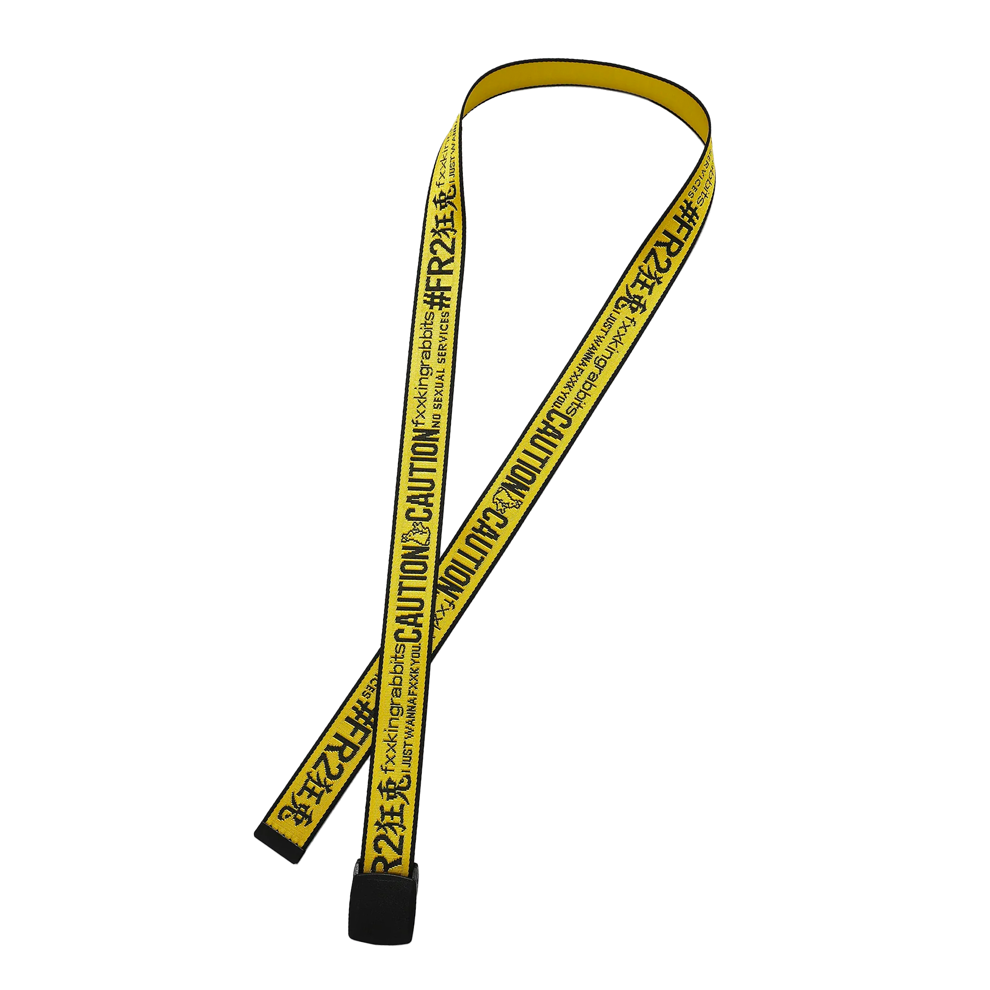 Fxxking Rabbits Logo Icon Embroidery Long Belt Yellow – Laced