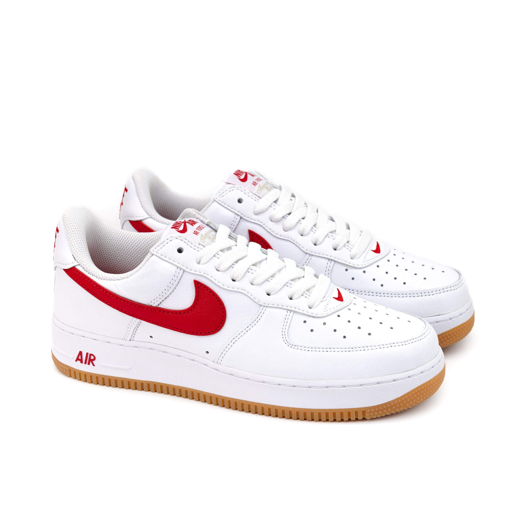 red air force ones with gum bottom