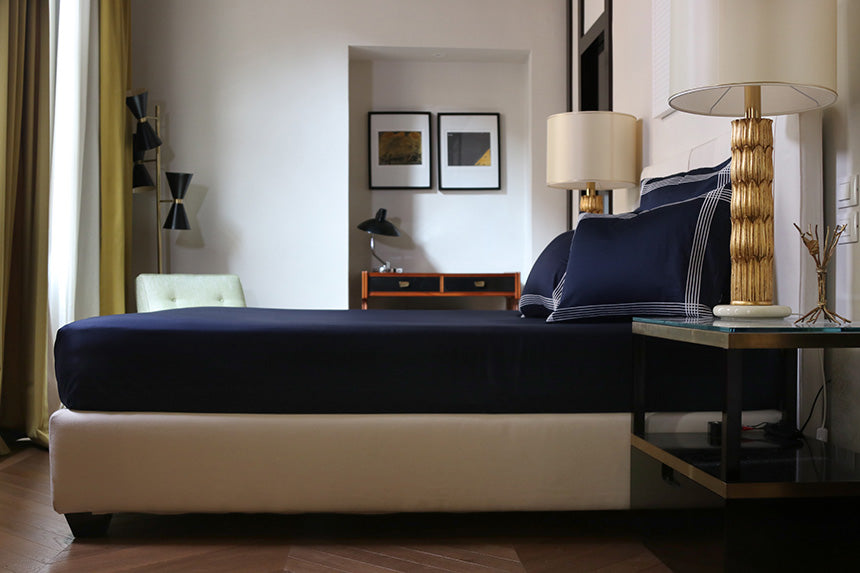 crowngoose-fitted-sheet-navy-mattress-cover