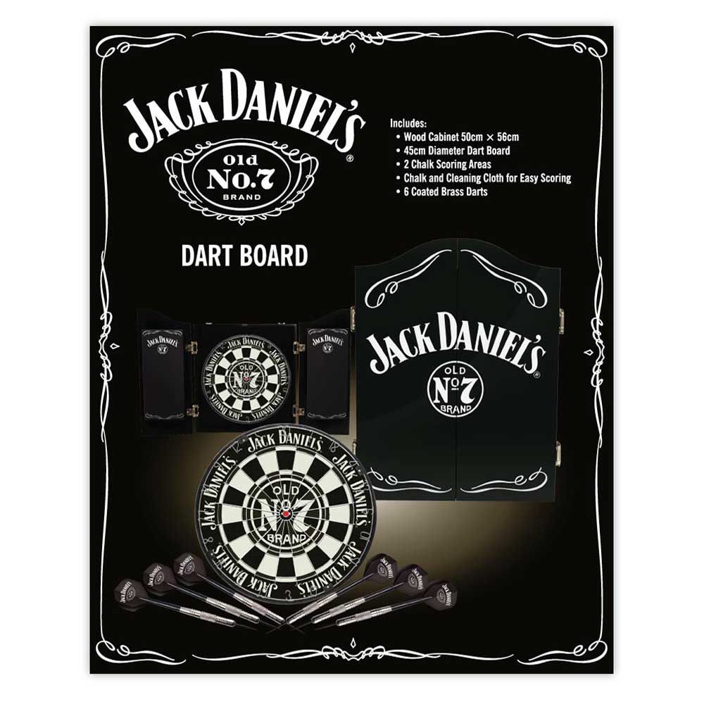 Jack Daniels Licensed Dartboard, Cabinet &amp; Darts Set