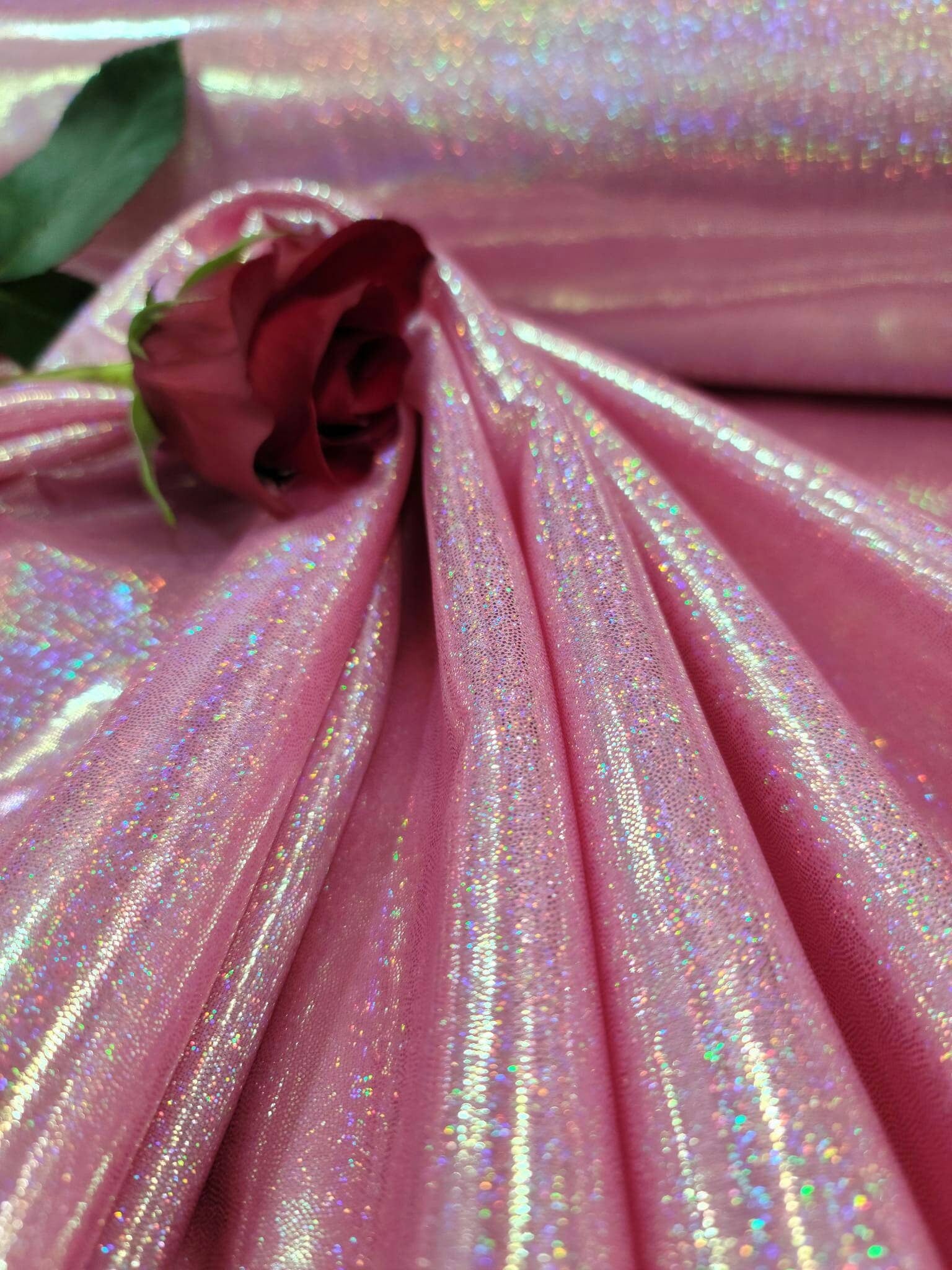Pink Sparkly Glitter Foil Fabric By The Glossy Ligth Lame – GENERAL TEXTILES INC DBA SMART FABRICS