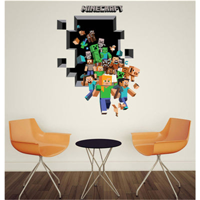 3d Minecraft Wall Stickers For Kids Room Wallpaper Home Decoration Accessories Wall Art Game Minecraft Enderman Wall Sticker