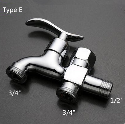 Chrome Plated Double Water Outlet Garden Washing Machine Faucet
