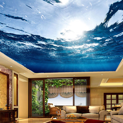 Custom Any Size 3d Mural Wallpaper Underwater World Suspended Ceiling Fresco Living Room Bedroom Ceiling Wall Papers Home Decor